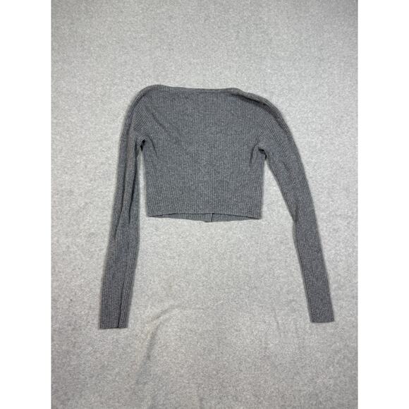 Reformation Womens Size M Gray Idina Cashmere Cropped Cardigan - Picture 2 of 8